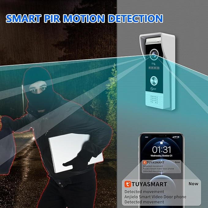WiFi Video Intercom System Doorbell with Camera,1080P Touch Screen Monitor,Ring Doorbell Camera,Support Night Vision Remote Unlock Dual-Way Intercom for Home Security System (1 BELL+ 2 MONITOR)
