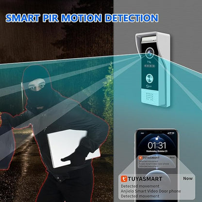 WiFi Video Intercom System Doorbell with Camera,1080P Touch Screen Monitor,Ring Doorbell Camera,Support Night Vision Remote Unlock Dual-Way Intercom for Home Security System (1 BELL+ 2 MONITOR)