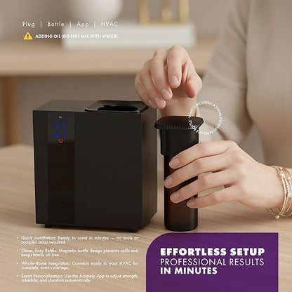 Smart Bluetooth HVAC Scent Diffuser - Whole Home & Commercial Aroma System, Waterless Aromatherapy, Ideal for Whole House and Office Scenting, App Controlled Perfect Aroma Diffuser Up to 1,800 SQFT