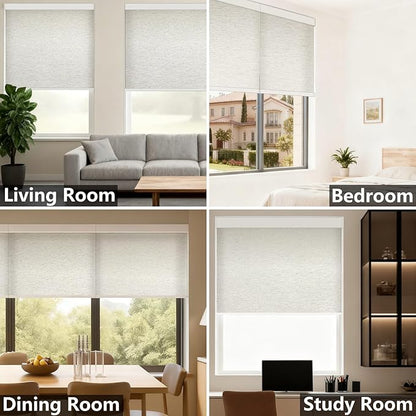Smart Motorized Blinds – 70% Blackout Roller Shades with Remote, Alexa/Google Home/Siri Control, Matter Compatible, Wireless Rechargeable Battery, Custom Sizes for Windows & Sliding Doors
