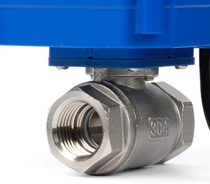 U.S. Solid 1" Motorized Ball Valve with US Plug 110VAC Stainless Steel Electrical Ball Valve,Auto Return, Normally Open