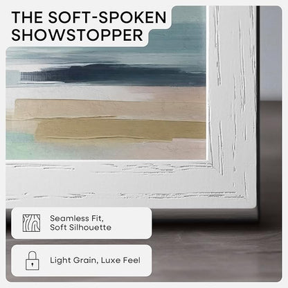 Homeforia 8x8 Picture Frames White, High-End Oak 8 x 8 Square Wood Frame with Mat 6 by 6 Photo, 8x8 Wooden Frames Matted to 6x6 Print, 8by8 Wall or Tabletop Frame, Tempered Glass, Wall Kit, Set of 1