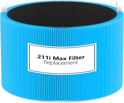 1 Pack Blue Pure 211i Max AllergenBlock Replacement Filter Compatible with Blueair Blue Pure 211i Max Air Purifier, True H13 HEPA and Activated Carbon Filter