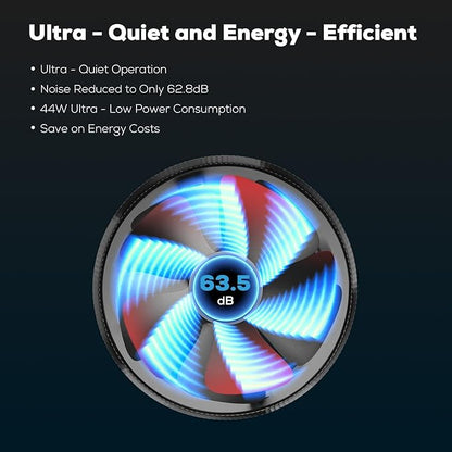 8 Inch Inline Duct Fan with Speed Controller - 420CFM High Airflow, Ultra Quiet 63.5dB for Grow Tents, Hydroponics, Ventilation, Exhaust - Energy Efficient 44W Inline Exhaust Fan