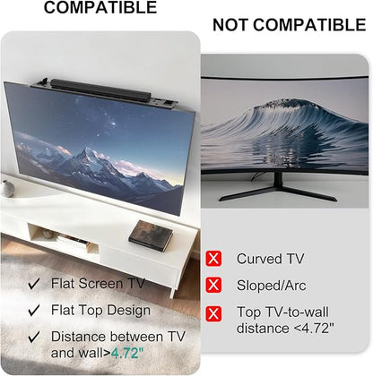 WALI Soundbar Mount – No Drilling TV Top Shelf with 2 Storage Boxes, Universal Sound Bar Holder for Samsung, Sony, LG, Bose, 34.65"x4.3" (TSH004-2B), Black
