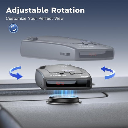 Upgraded Magnetic Radar Detector Dashboard Mount with N52 Magnets, Adhesive Holder for Escort, Uniden, Valentine One, Anti-Vibration Stable Fit, Adjustable Angle Design