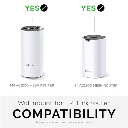 Adhesive Deco M4 & S4 Wall Mount Holder suitible for TP-Link WiFi Mesh, Strong VHB Tape Bracket, No Screws, Drilling & No Tools Needed, Easy to Install, White by Brainwavz (Single)