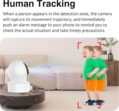 EVERSECU Smoke & Gas Detection Home Security Camera with Sound Alarm & Real Time Alert, Humanoid Auto Tracking, 2 Way Audio, Night Vision, Compatible with Alexa, Baby Monitor/Elder/Pet Camera