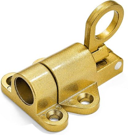 3 Packs Self-Closing Latches，Gold Spring Door Lock，Resilient Bolt Latch Aluminum Alloy Safety Automatic Spring Barrel Slide Door Lock with Screws,Used for Gate,Window and Cabinet etc