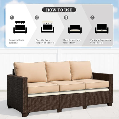 HAVARGO Couch Cushion Support for Outdoor Sagging Seat 20x20x2 Inches Couch Supports for Sagging Cushions, Quick-Drying and High Density Foam Sofa Cushion Support with Anti Slip Mesh Fabric Set of 3