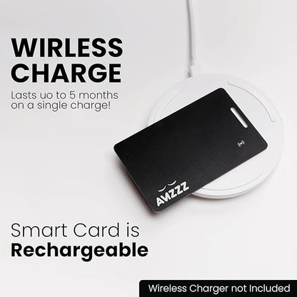 Apple MFI Certified Airtag Tracker Card for Apple Find My, Rechargeable Card, Only 0.07in, Finder with Keychain Hole, Item Locator for for Wallet, Bags