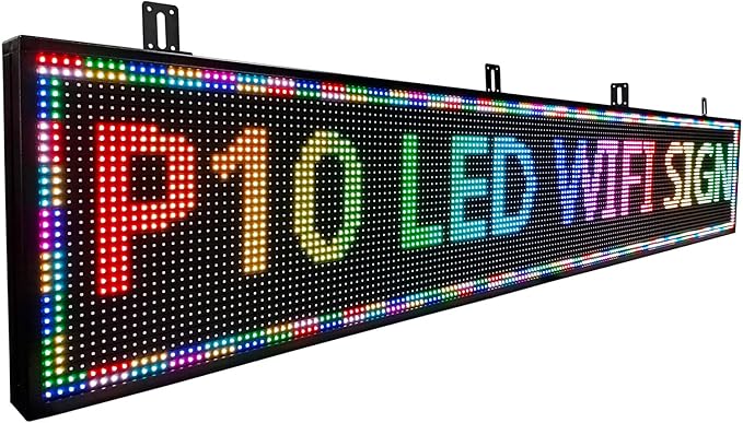 Programmable Led Sign Screen Outdoor Digital Pantalla Para Publicidad Custom Word Scrolling Usb Wifi Enabled Control Display Message Board Lights for Mobile Phone and Windows (77"x14")