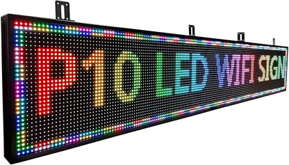 Programmable Led Sign Screen Outdoor Digital Pantalla Para Publicidad Custom Word Scrolling Usb Wifi Enabled Control Display Message Board Lights for Mobile Phone and Windows (77"x14")
