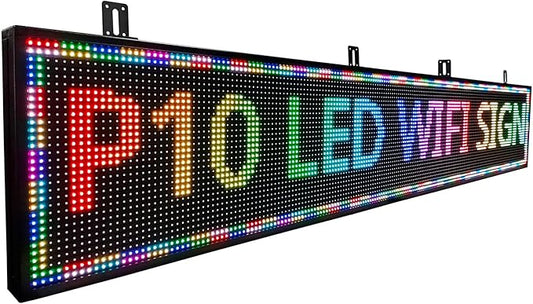Programmable Led Sign Screen Outdoor Digital Pantalla Para Publicidad Custom Word Scrolling Usb Wifi Enabled Control Display Message Board Lights for Mobile Phone and Windows (77"x14")