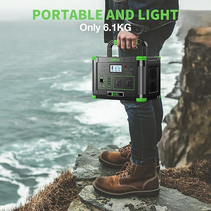 Portable Power Station EBL 500W, 519Wh Solar Generator with 2 AC 110V Outlets, USB-C PD 60W Fast Charging, 10 Ports including Wireless Charger for Camping RV Emergency Off-Grid Living (Peak 1000W)