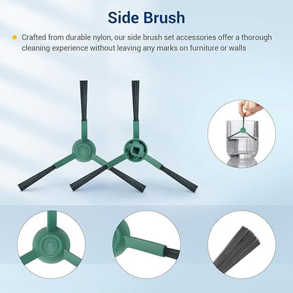 27 Pack Accessories Kit,Compatible with Roomba 104 / Q052 / 105 Vac / 105 Combo Robot Vacuum Cleaner Replacement Parts,2 Rubber Main Brush 6 Filters 6 Side Brushes 6 Vacuum Bags 6 Mop Pads