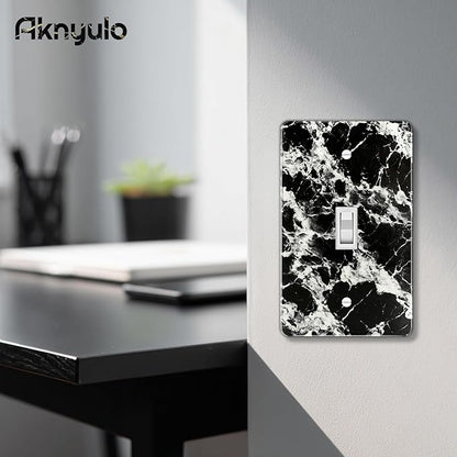 Black White Marble Pattern Acrylic Light Switch Plate Light Switch Cover Switch Plate Decorative Acrylic Wall Plate Single Toggle
