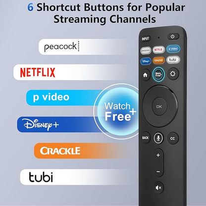 Voice Remote Control for Vizio-Smart-TV-Remote-Replacement XRT260 for Vizio D/P/M/V-Series Smart TVs