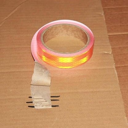 Non Fading Reflective Tape Orange Outdoor Waterproof 1 inch, High Visibility Industrial Marking Tape, Safety Adhesive Stickers (15 feet)