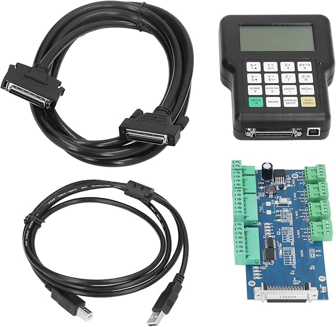 CNC Offline Controller, 3 Axes CNC DSP Remote Hand Control Supports High Microstepping Offline Control Module, Control Board USB Port CNC Router Controller for CNC Lathe Engraving Milling Machine