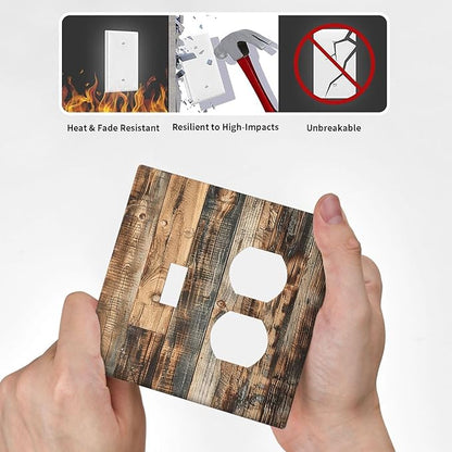 Wallplates Rustic Brown Wood Pattern Splice Plank 1 Toggle 1 Duplex Switch Plate Electrical Gfci Faceplate Decorative Light Switch Covers For Farmhouse Cabin Decor