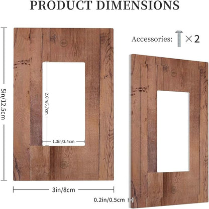 Rustic Brown Dark Wood Texture Printing Decorative Outlet Covers 1 Gang Single Rocker Light Switch Cover Plate Wall Plates Gfci Faceplate For Farmhouse Cabin Decor