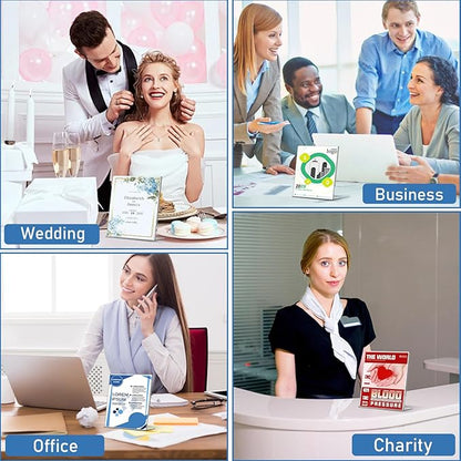 Acrylic Sign Holder 4x6 Inches, 16 Pack Clear Plastic Table Flyer Display Stand, L-Shape Vertical Menu Paper Holder Stand, Clear Picture Photo Flyer Display Stand for Restaurants, Store Fair,Office