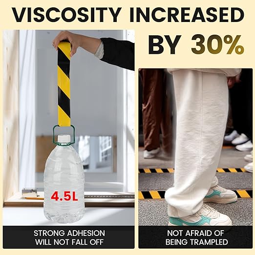 Industrial Black & White Caution Tape 2-Pack | 2in x 108ft Floor Marking Tape | Waterproof & Forklift-Proof | Long-Lasting for Warehouse, Factory, Parking