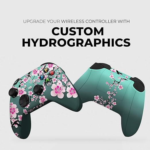 DreamController Cherry Blossom Custom X-box Controller Wireless compatible with X-box One/Series X/S Proudly Customized in USA with Permanent HYDRO-DIP Printing (NOT JUST A SKIN)