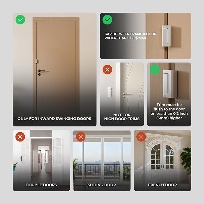4Pack Home Security Door Reinforcement Lock Childproof, Door Locks for Kids Safety, Door Lock Latch Stopper for Front Door Inside Top of Door, Aluminum Construction Finish