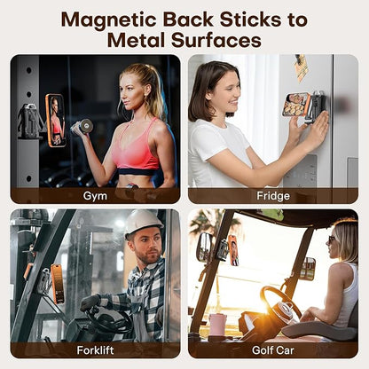 OMOTON 360°Rotating for MagSafe Tripod, New Upgrade with 1/4" Screw Arca, Adjustable Magnetic Phone Tripod for iPhone 17/16/15 Pro Max Air, Foldable Selfie Stick Fits Vlog, Gym, Travel Essentials