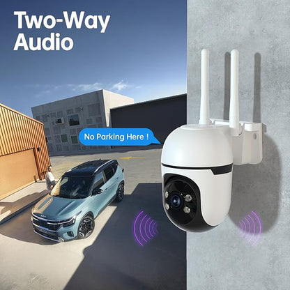 2K Home Security Camera Outdoor,360 Pan Tilt 2.4G/5G Home Surveillance Camera,WiFi Outdoor Security Cameras With Color Night Vision,Human Detection and Tracking,24/7 Recording,Cloud & SD Card Storage