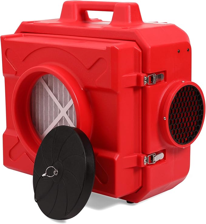 MOUNTO HEPA500 Commercial 500cfm Air Purifier Hepa Air Scrubber Negative Air Machine Roto-Molded (Red)