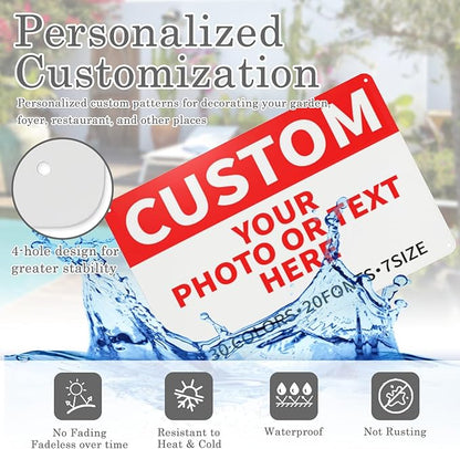 Bulk Custom Signs Outdoor Metal Sign Personalized Signs for Business, Office, Home, Road Signs, Garden Signs, Parking Signs, Decorative Signs, 8''x6''