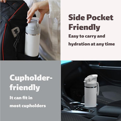 OISIZ Insulated Water Bottle 24 oz with 2 in 1 Spout and Straw Lid,One Click Safety Lock,100% Leakproof,Keep Cold 24H,Vacuum Stainless Steel Water Bottle for School,Travel and Sports,Dishwasher Safe