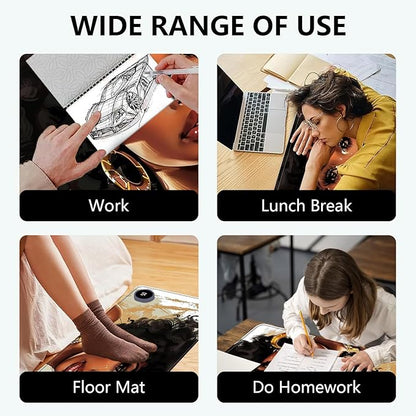 Heated Mouse Pad with 3 Levels Heated & 3 Hours Auto Shut-Off Mouse Pad for Warming Hands in Office Home, 31.5" x 13"Large Safe Desk Mat Hand Warmer，Girl with Short Hair