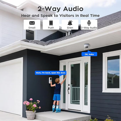 xmartO [AI Tracking Ceiling CAM] 2K HD Metal Dome PTZ Wireless Security Camera with Automatic-Follow, 2-Way Audio and Night Vision (Add on to NVR or Use Standalone, DPK3034)
