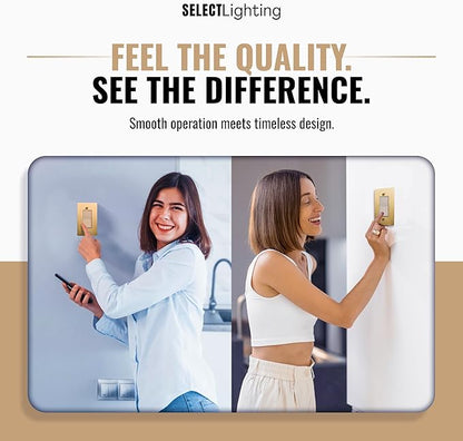 1-Gang Satin Brass Wall Plate, Electrical Receptacle Wall Outlet Faceplate, GFI/Rocker Decorator Light Switch Cover