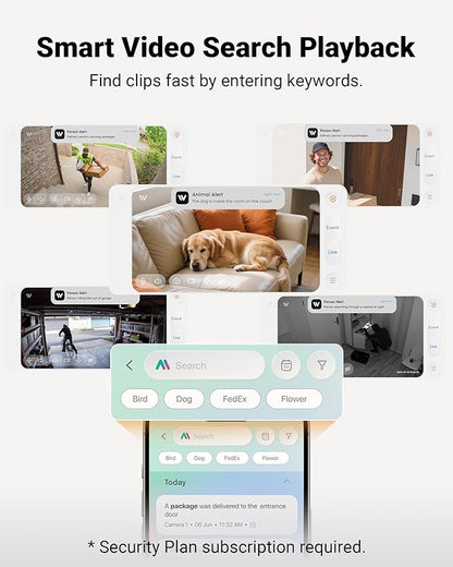 Anlapus A60 3MP 2K Window Security Camera, Plug-in WiFi Indoor Camera for Home Security, 5G/2.4G WiFi, Color Night Vision, Motion Detection, 24/7 Recording, Easy Install, US-Only Cloud Storage