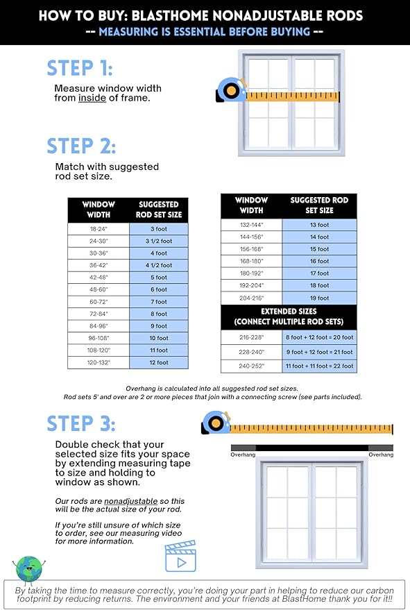 BlastHome® Non-Adjustable Luxury Curtain Rods for Windows, 1 ¼” Rod Set, 7 foot Fixed Length (Two Rods Connect for a Seamless Look), Gunmetal/Pewter