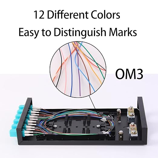 VFLTOOL 6Port Multimode Fiber Enclosure with Spool - LC/LC OM3 Kit (Includes 1 Meter 12 Strand Pigtail and 6 Port Duplex LGX Panel)
