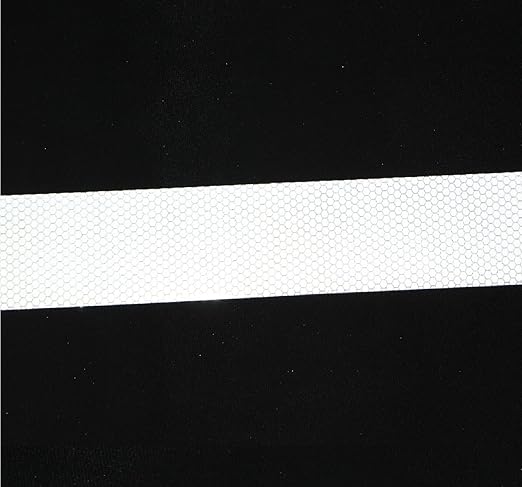 White Reflective Tape Outdoor Waterproof 2 inch Wide, High Visibility Warning Industrial Marking Tape,Safety Stickers (68 feet,5 Rolls)