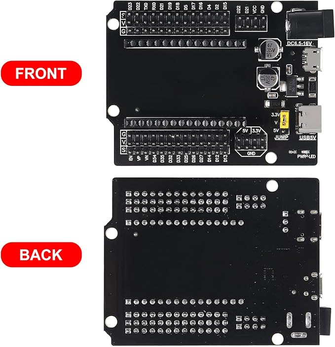 AITRIP 2 Sets ESP-WROOM-32 ESP32 ESP-32S Development Board CP2102 WiFi+Bluetooth Ultra-Low Power Dual Core ESP32-DevKitC-32 ESP-WROOM-32 with Expansion Board for Arduino