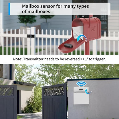 Mailbox Alarm Mail Chime Notification System-Mail Alarm 600 ft Long Range Wireless Mailbox Alert With LED Light Flashing and Sound Reminders