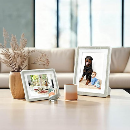 5x7 Picture Frame, Clear Acrylic Photo Frame with White Mat for 4x6 Photos, One-Piece Shatterproof Tool-Free Design, UV-Resistant Waterproof Tabletop Frame for Home Office Decor with 10-Year Warranty