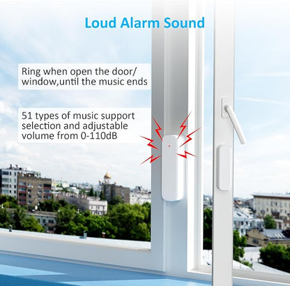 Wireless Door Chime for Business Entering, Door Open Alarm for Kid/Toddler Home Safety (500ft Range 51 Ringer) Door Dinger Buzzer Alert, 1 Receiver +2 Sensor