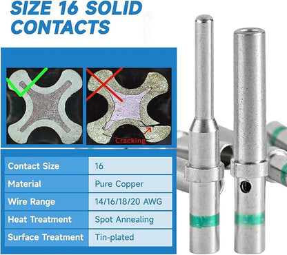 MUYI 371PCS DT Connector Kits, 2/3/4/6/8/12 Pin Connectors for 20 18 16 14AWG Cable Harness, Included Size 16 Solid Barrel Contacts, Wire Crimper, Wire Strippers and Pin Socket Removal Tool