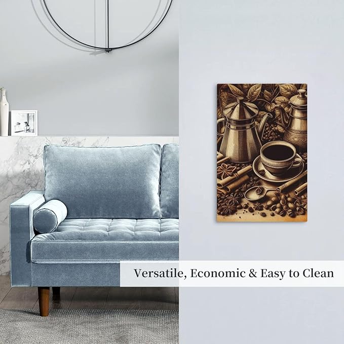 Decorative Light Switch Cover Plate Vintage Coffee Beans Leaf Cup 1 Gang No Device Single Blank Outlet Covers Wall Plate Cover Switchplate Electrical Faceplate