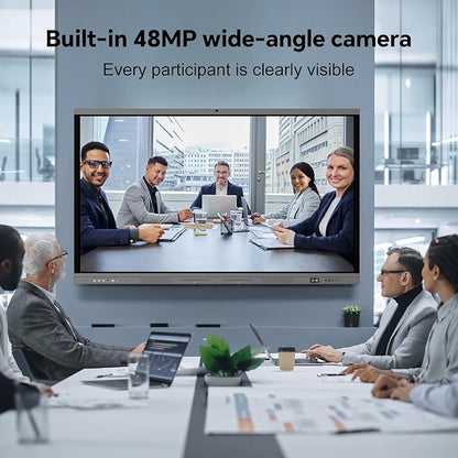 65" Smart Board, 4K Digital Whiteboard for Office, Hybrid Work & Classrooms, Google EDLA-Certified Interactive Whiteboard with Android 14, OTA Updates & Open Apps Ecosystem, 8+128GB Storage