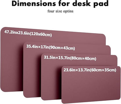 YSAGi Double-Sided Desk Mat, Eco Cork & Leather Desk Protector, Large Mouse Pad & Writing Pad for Office & Home (35.4"x17", Cork + Dark Pink)